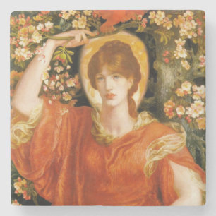 A Vision of Fiametta (Red-Haired Woman) (Rosetti) Stone Coaster
