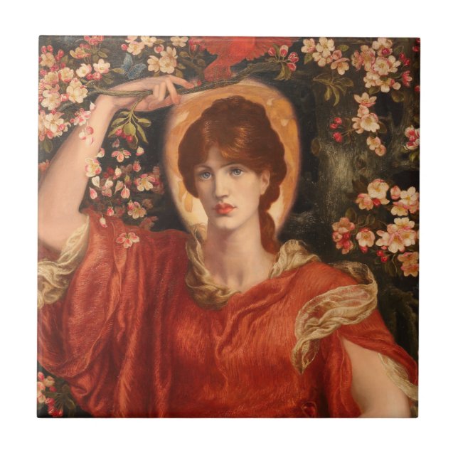 A Vision of Fiammetta 1878 Dante Gabriel Rossetti Ceramic Tile (Front)