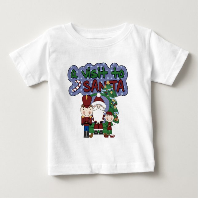 A Visit to Santa Christmas Holiday Baby T-Shirt (Front)