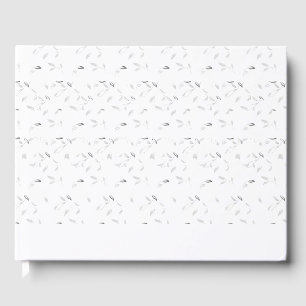 A visually appealing arrangement of white and gray guest book
