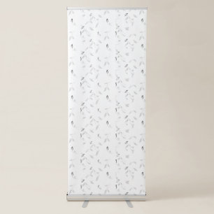 A visually appealing arrangement of white and gray retractable banner