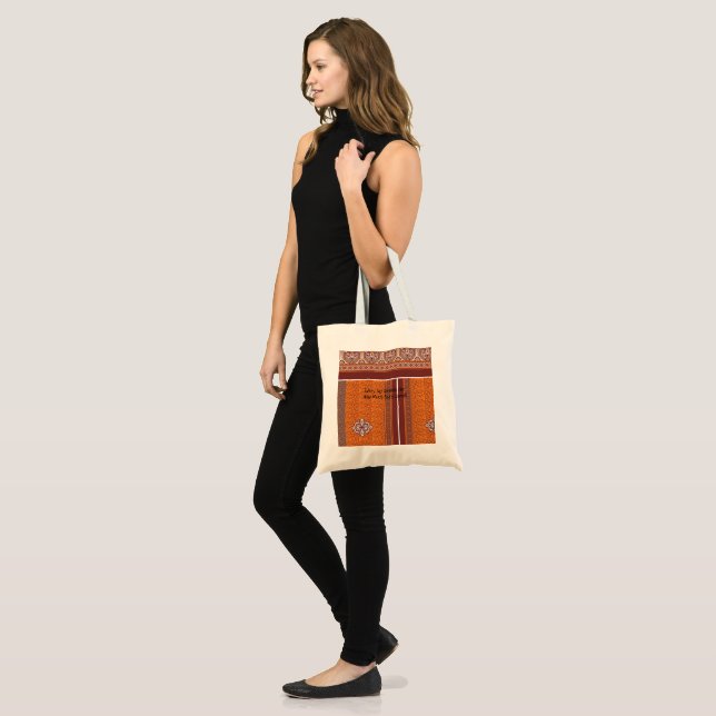 A visually striking pattern combining orange and b tote bag (Front (Model))