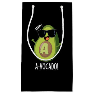 A-vocado Funny Avocado Pun Dark BG Small Gift Bag