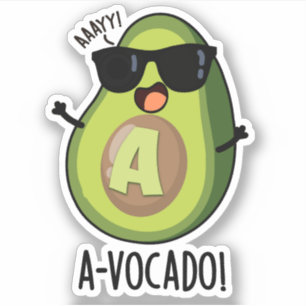 A-vocado Funny Avocado Pun Sticker
