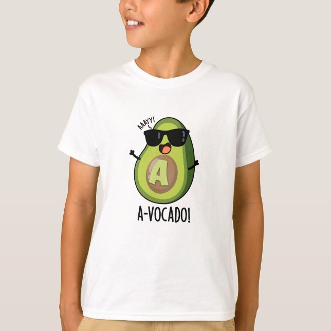 A-vocado Funny Avocado Pun  T-Shirt (Front)
