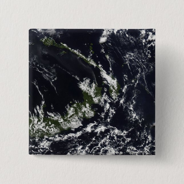 A volcanic plume from the Rabaul caldera Pinback Button (Front)