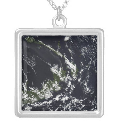A volcanic plume from the Rabaul caldera Silver Plated Necklace