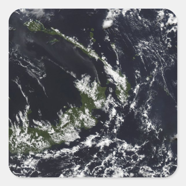 A volcanic plume from the Rabaul caldera Square Sticker (Front)