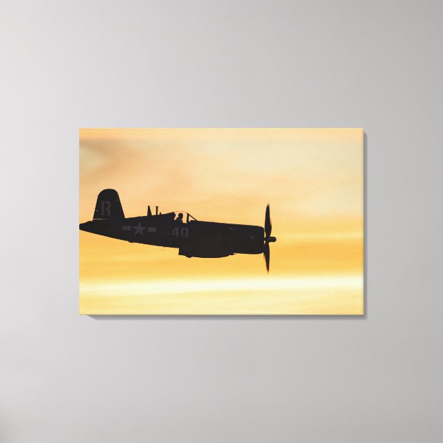 A Vought F4U Corsair Fighter Canvas Print (Front)
