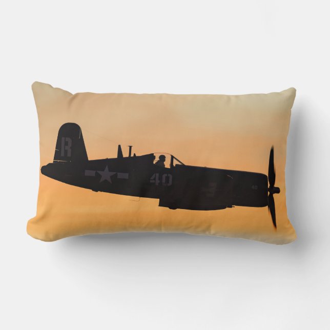 A Vought F4U Corsair Fighter Lumbar Pillow (Front)