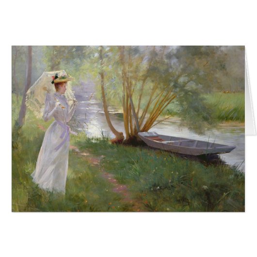 A walk by the river, 1890 cards (Front Horizontal)