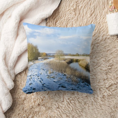 A Walk by the River in Winter _ Throw Throw Pillow