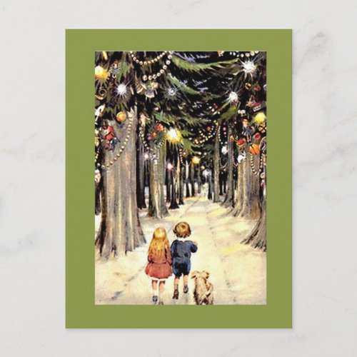 A Walk Down Christmas Memory Lane Holiday Postcard