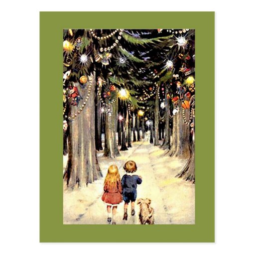 A Walk Down Christmas Memory Lane Postcard | Zazzle