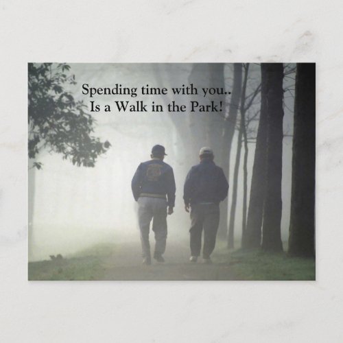 A Walk in the Park Friends time spent together Postcard
