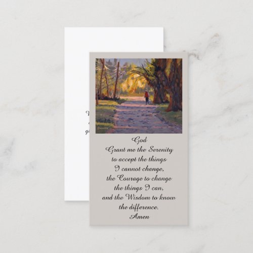 A Walk Into the Light Serenity Prayer Card