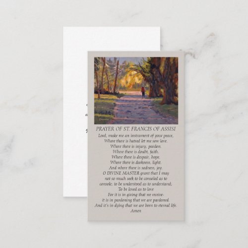  A Walk Into the Light St Francis Memorial Card