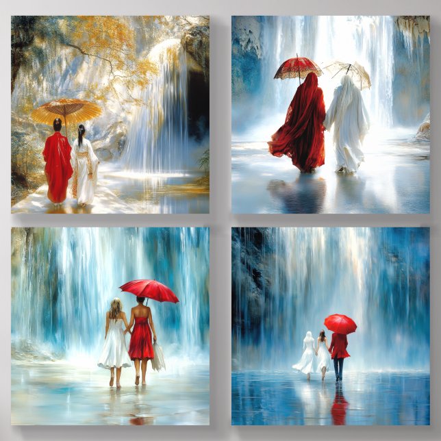 A Walk Near The Falls Acrylic Photo Tile (Front Set)