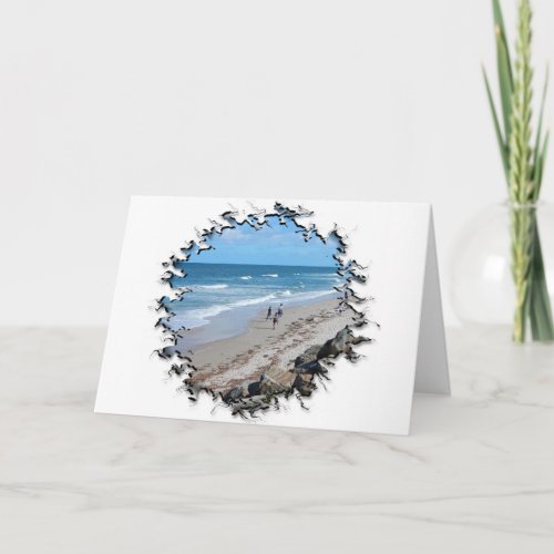 A Walk on the Beach Birthday Card