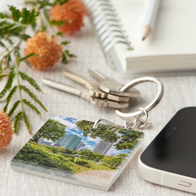 A walk through Hama Rikyu gardens, Tokyo Keychain (Front Right)