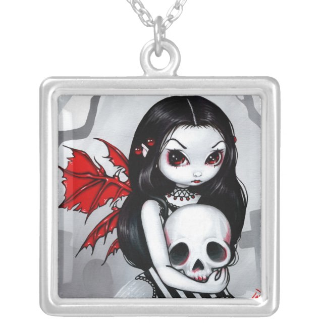 A Walk Through the Cemetery NECKLACE fairy skull (Front)