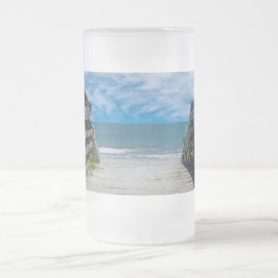 A Walkway To Paradise Frosted Glass Beer Mug