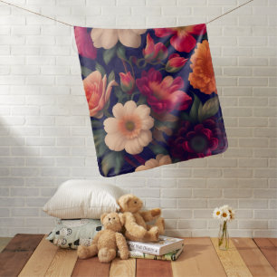 A wallpaper with a floral pattern  baby blanket