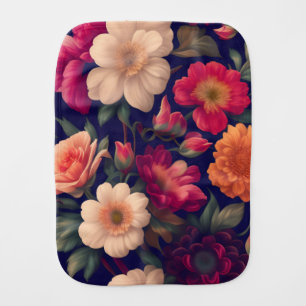 A wallpaper with a floral pattern baby burp cloth