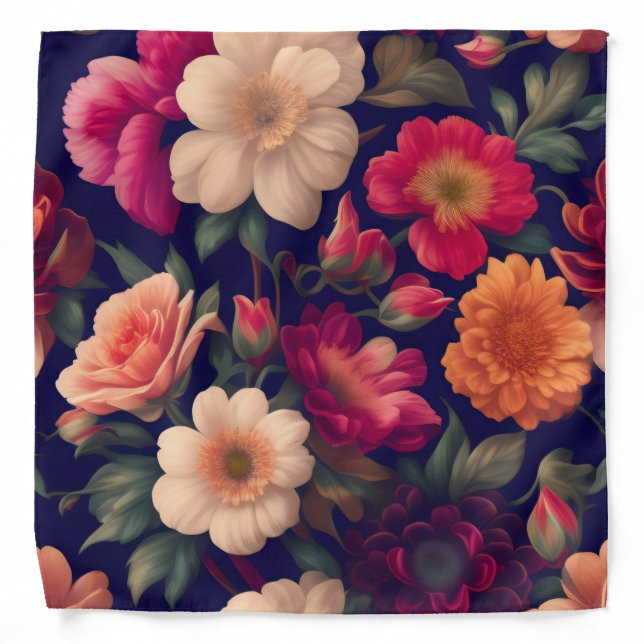 A wallpaper with a floral pattern  bandana (Front)
