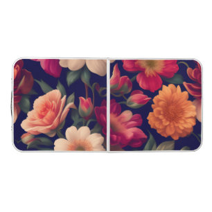 A wallpaper with a floral pattern beer pong table