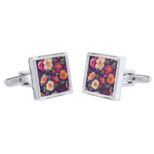 A wallpaper with a floral pattern cufflinks