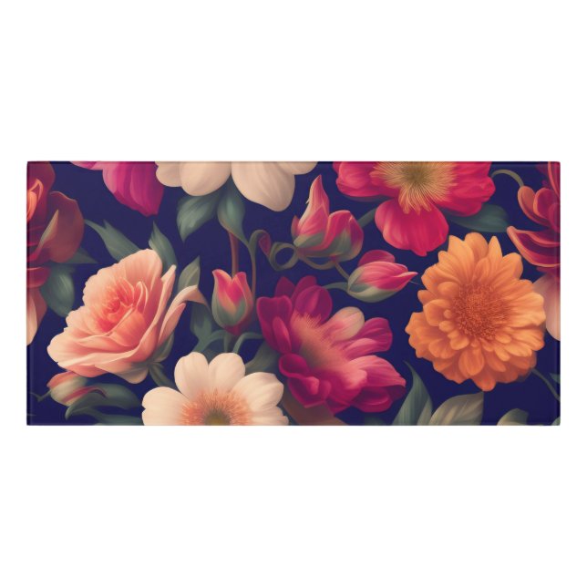 A wallpaper with a floral pattern  door sign (Classic Front)