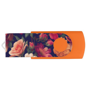 A wallpaper with a floral pattern flash drive
