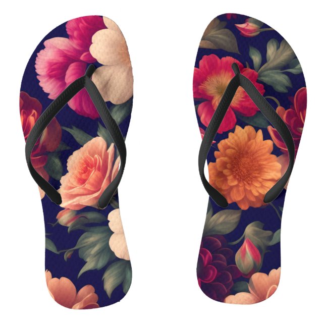 A wallpaper with a floral pattern  flip flops (Footbed)