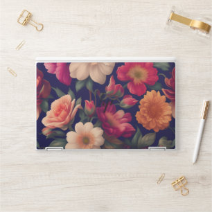 A wallpaper with a floral pattern  HP laptop skin