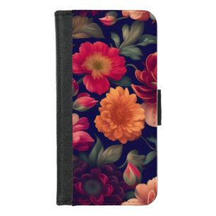 A wallpaper with a floral pattern iPhone 8/7 wallet case