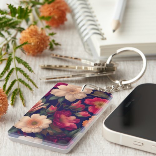 A wallpaper with a floral pattern  keychain