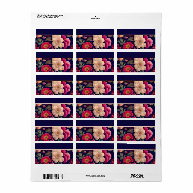 A wallpaper with a floral pattern label | Zazzle