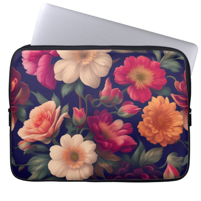 A wallpaper with a floral pattern  laptop sleeve (Front)