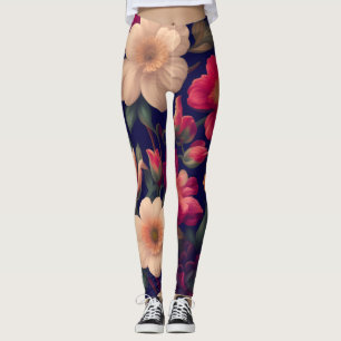 A wallpaper with a floral pattern leggings