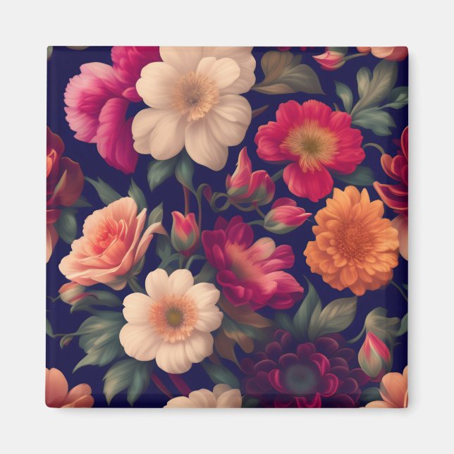 A wallpaper with a floral pattern  magnet (Front)