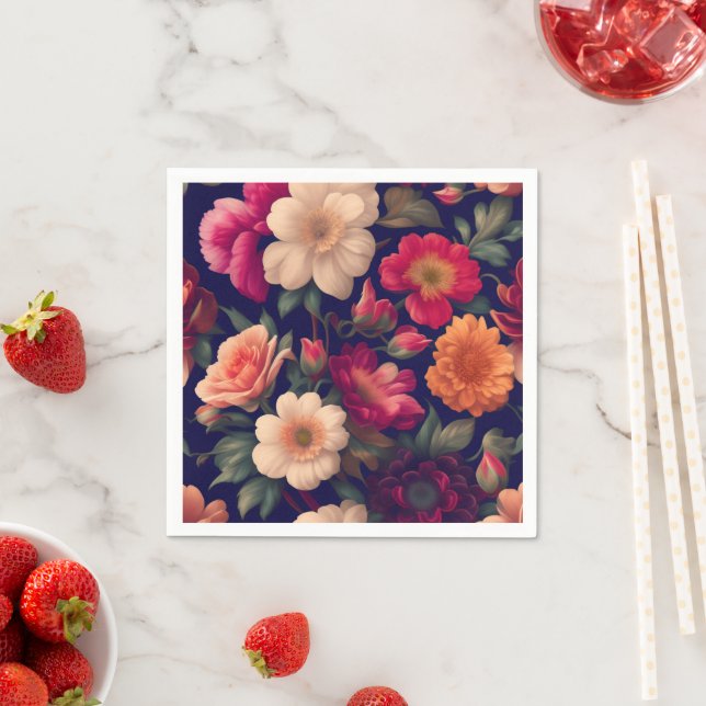 A wallpaper with a floral pattern  napkins (Insitu)