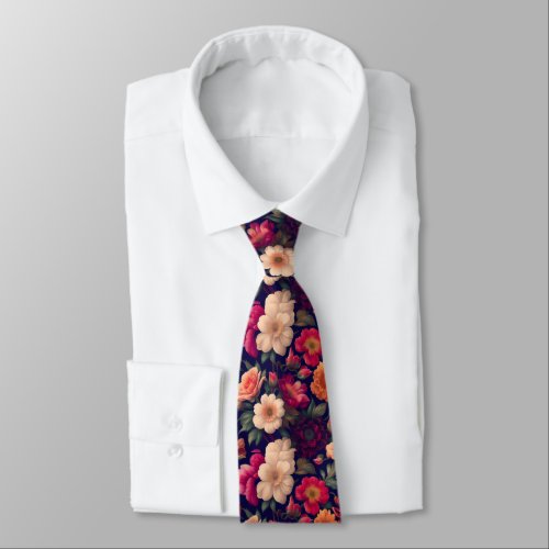 A wallpaper with a floral pattern  neck tie