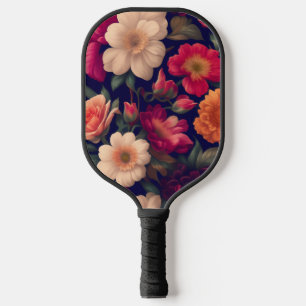 A wallpaper with a floral pattern pickleball paddle