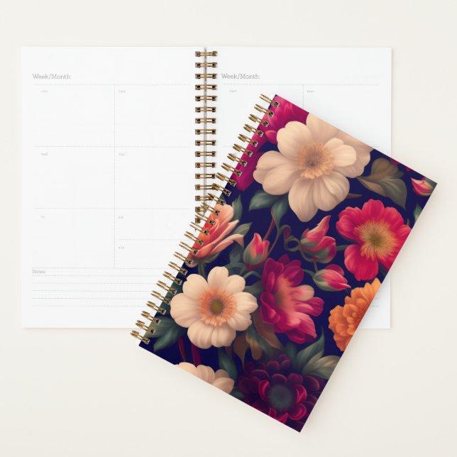 A wallpaper with a floral pattern  planner (Display)