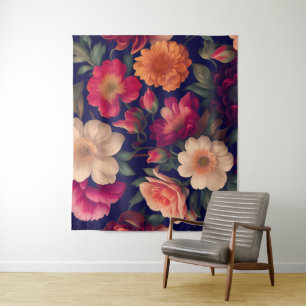 A wallpaper with a floral pattern  tapestry