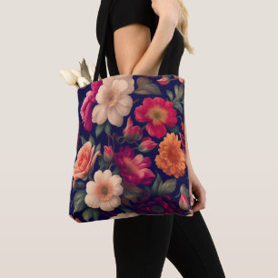 A wallpaper with a floral pattern  tote bag