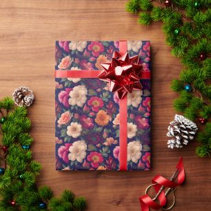 A wallpaper with a floral pattern wrapping paper