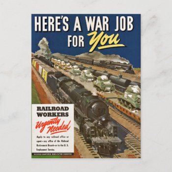 A War Job For You Postcard. Postcard by stanrail at Zazzle
