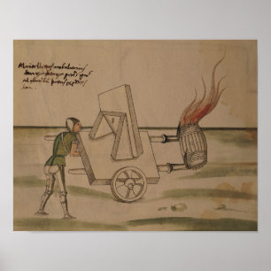 A War Machine, illustration from 'De Machinis' Poster